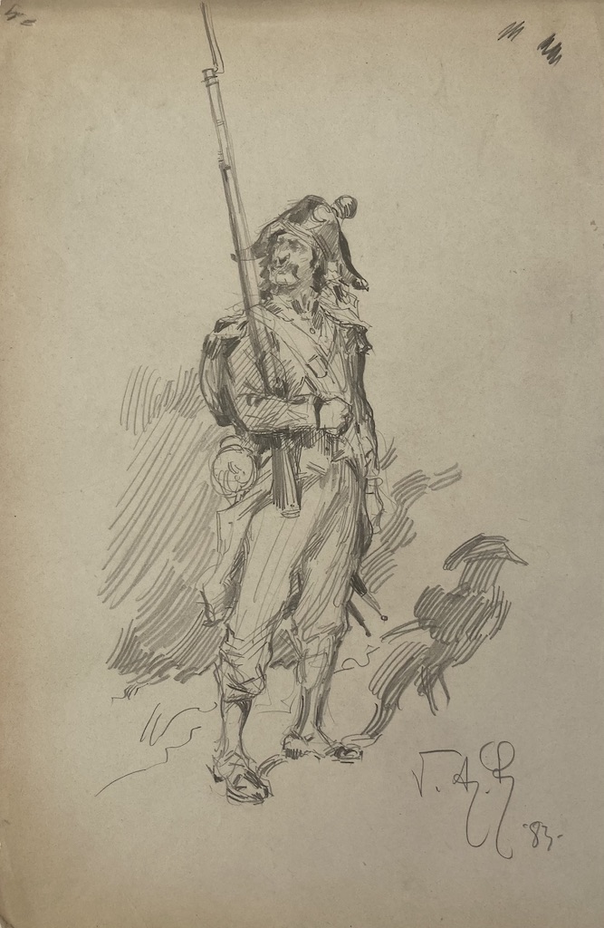 PHOTO E CHRIST BESANCON soldat-guerre 14/18-poilu - tenue de fantassin